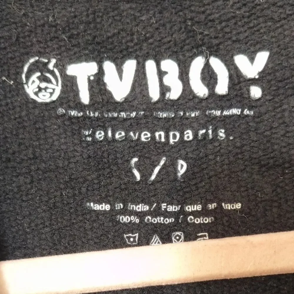 Eleven Paris Father  TV Boy Black Graphic Crewneck Sweater Small